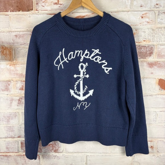 Abercrombie & Fitch Sweaters - Rare Abercrombie & Fitch Hamptons NY Anchor Embroidery Crewneck Sweater Navy M